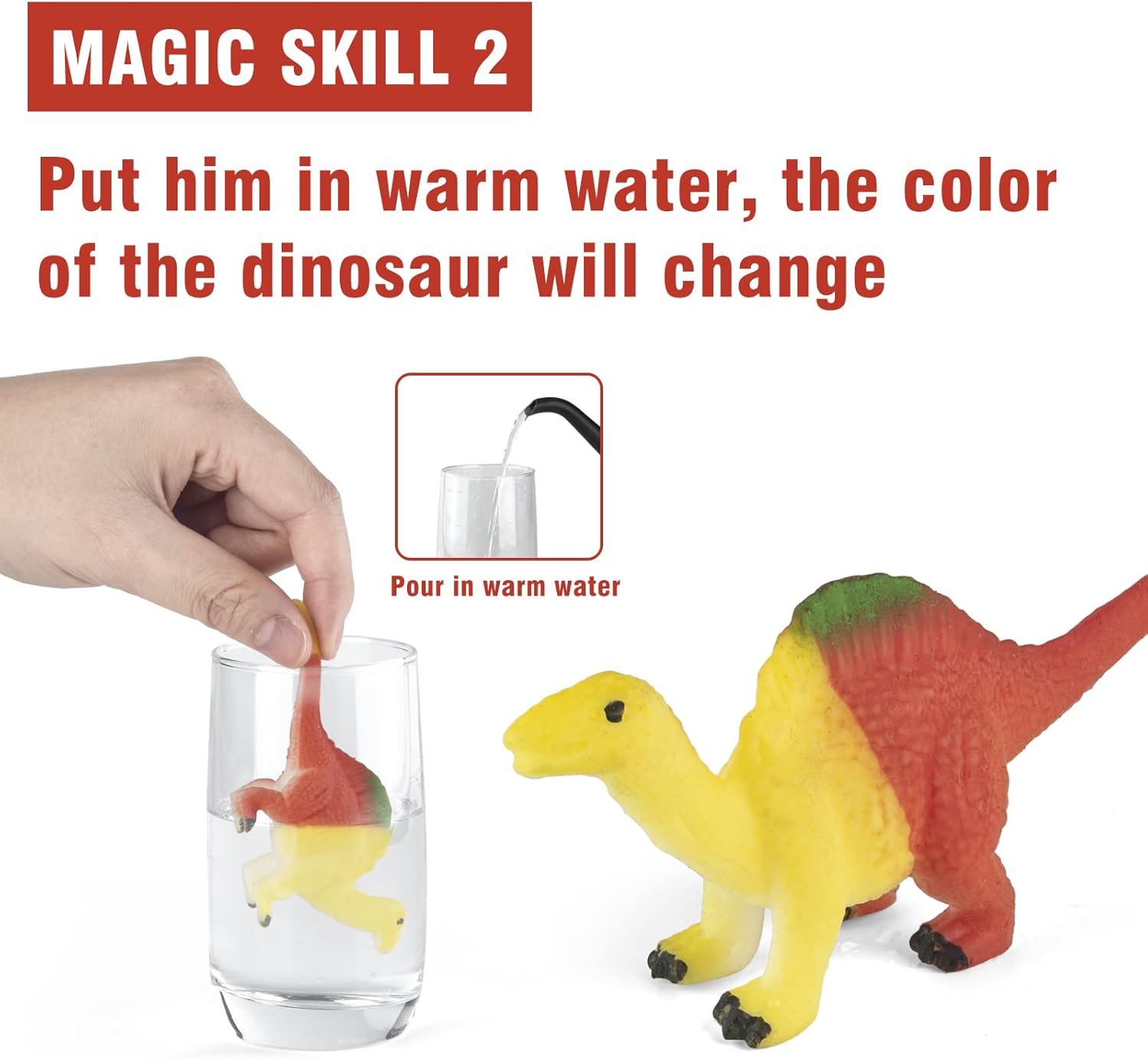 Color Changing Dinosaur Toys,15 Pieces Changing Color Dinosaur Set,Mold Free Bath Toys,Great Gift for Kids Boys and Girls,for Easter Egg Fillers,Goodie Bags Fillers,Themed Party
