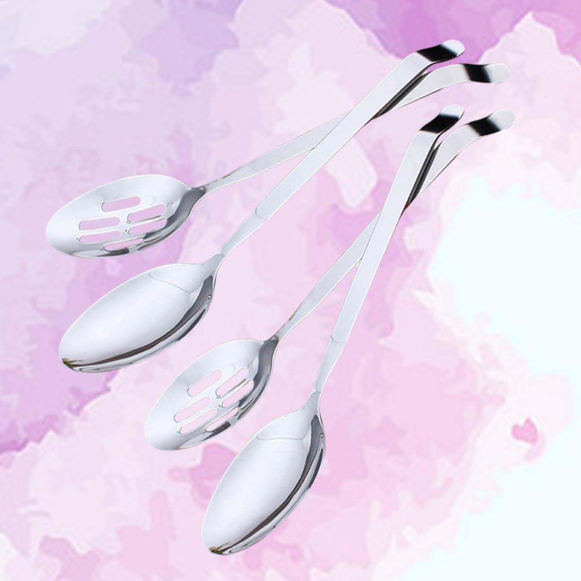 4 Pcs Pierced Stainless Steel Serving Spoon Set, 28x5.8cm