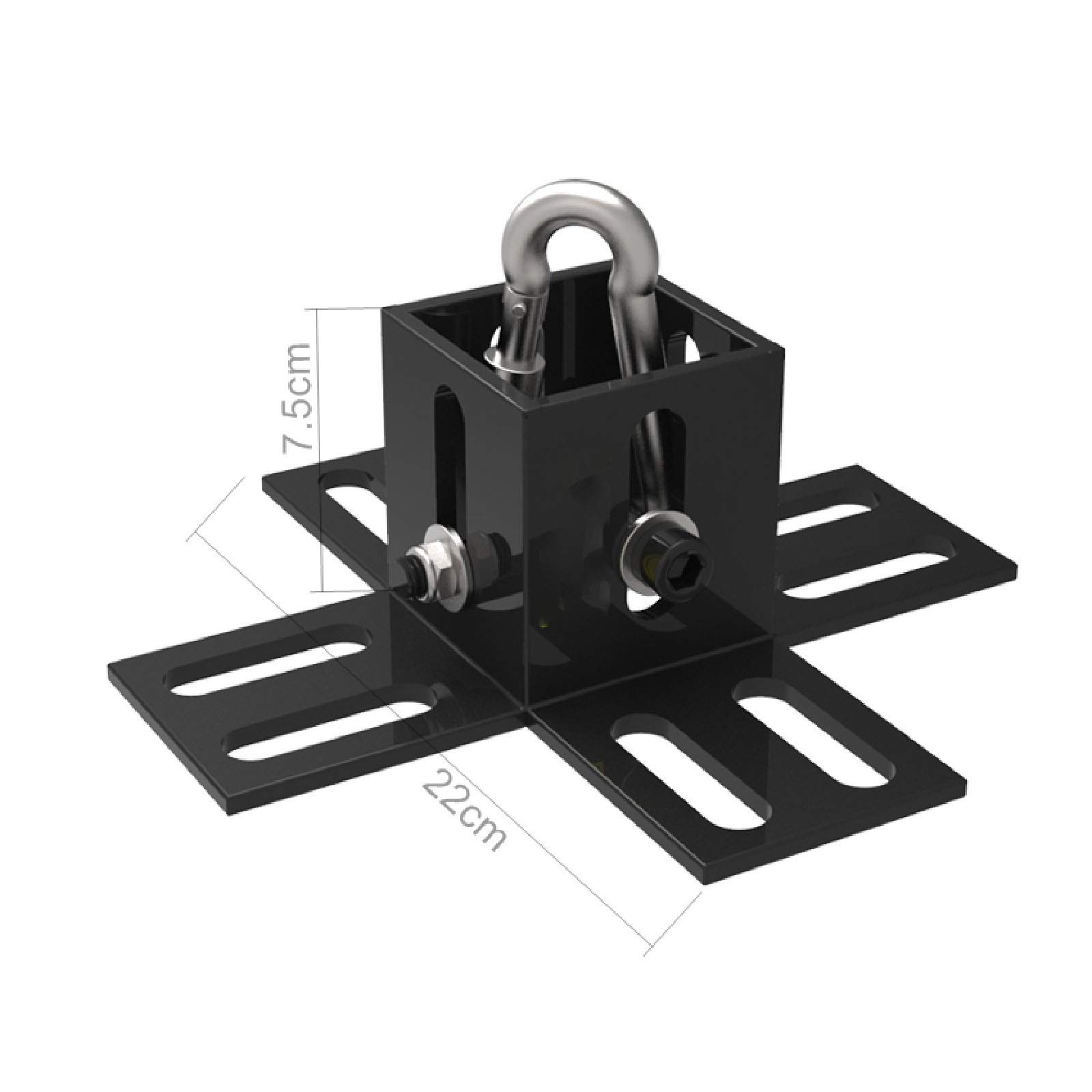 ZHANGQINGXIU Supporto per Sacco da Boxe,Sacco da Boxe Sacco da Boxe Ferro da Soffitto Gancio da Soffitto Heavy Duty MMA Training Gancio da Soffitto (Color : Black, Size : 22x7.5cm)