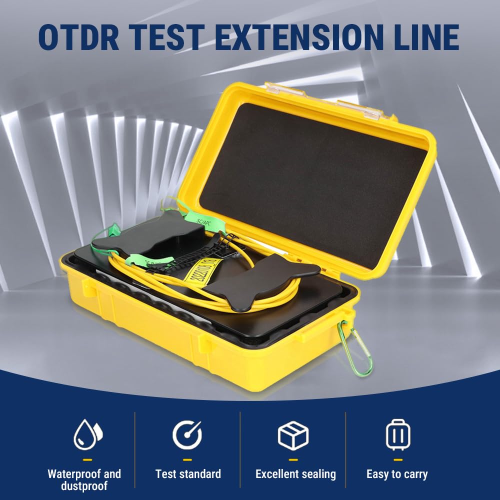 Boîte de Câble de Lancement OTDR SC/APC-SC/APC, 1KM Cables Fibre Optique, Eliminateur de Zone Morte, pour Test et Mesure Réseau