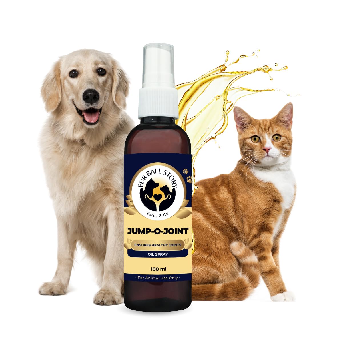 FUR BALL STORY Jump-O-Joint Pain Relief Oil 100ml | Ayurvedic Joint Care Massage Oil for Dogs & Cats | Anti-Inflammatory, Arthritis & Stiffness Relief | Vet Recommended, Herbal Formula-image-39