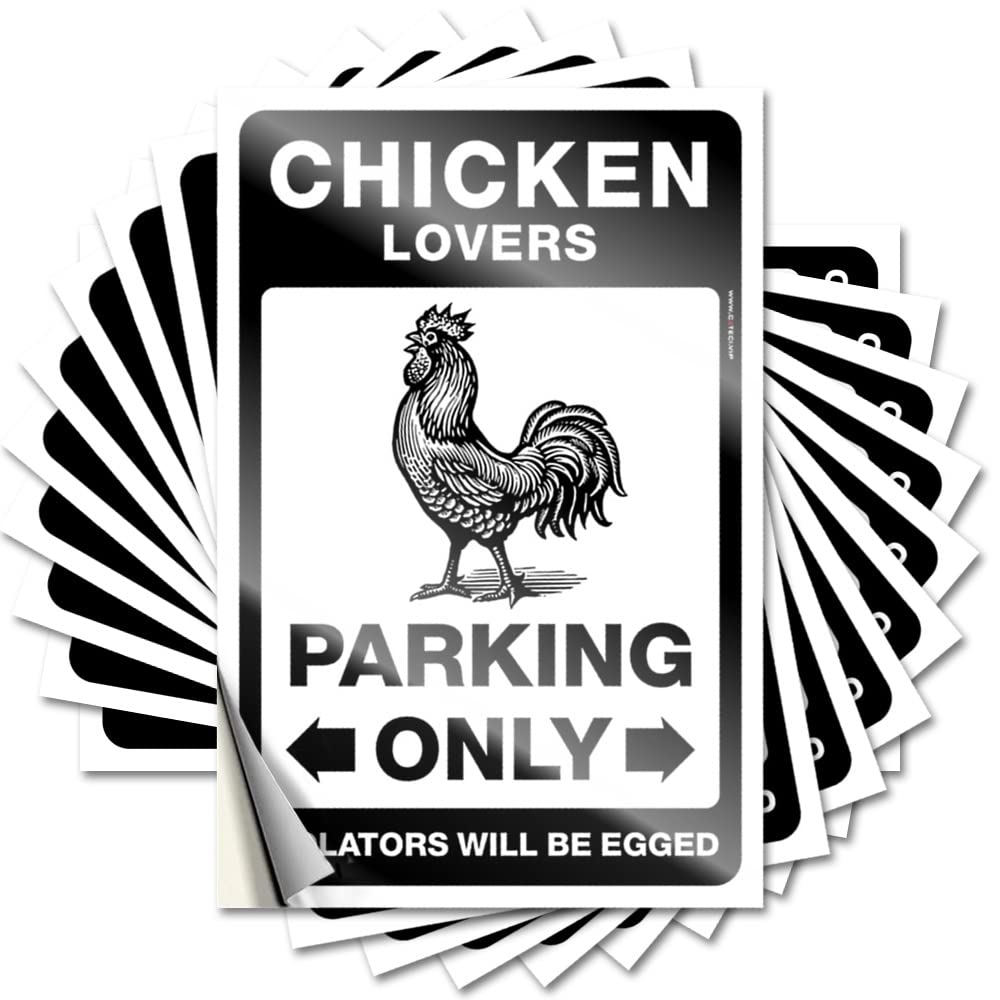 Men Stuff Cover Tattoos - Chicken Lovers Parking Only Core Durable Sticker Easy Apply for Military Decor(6X9CM)