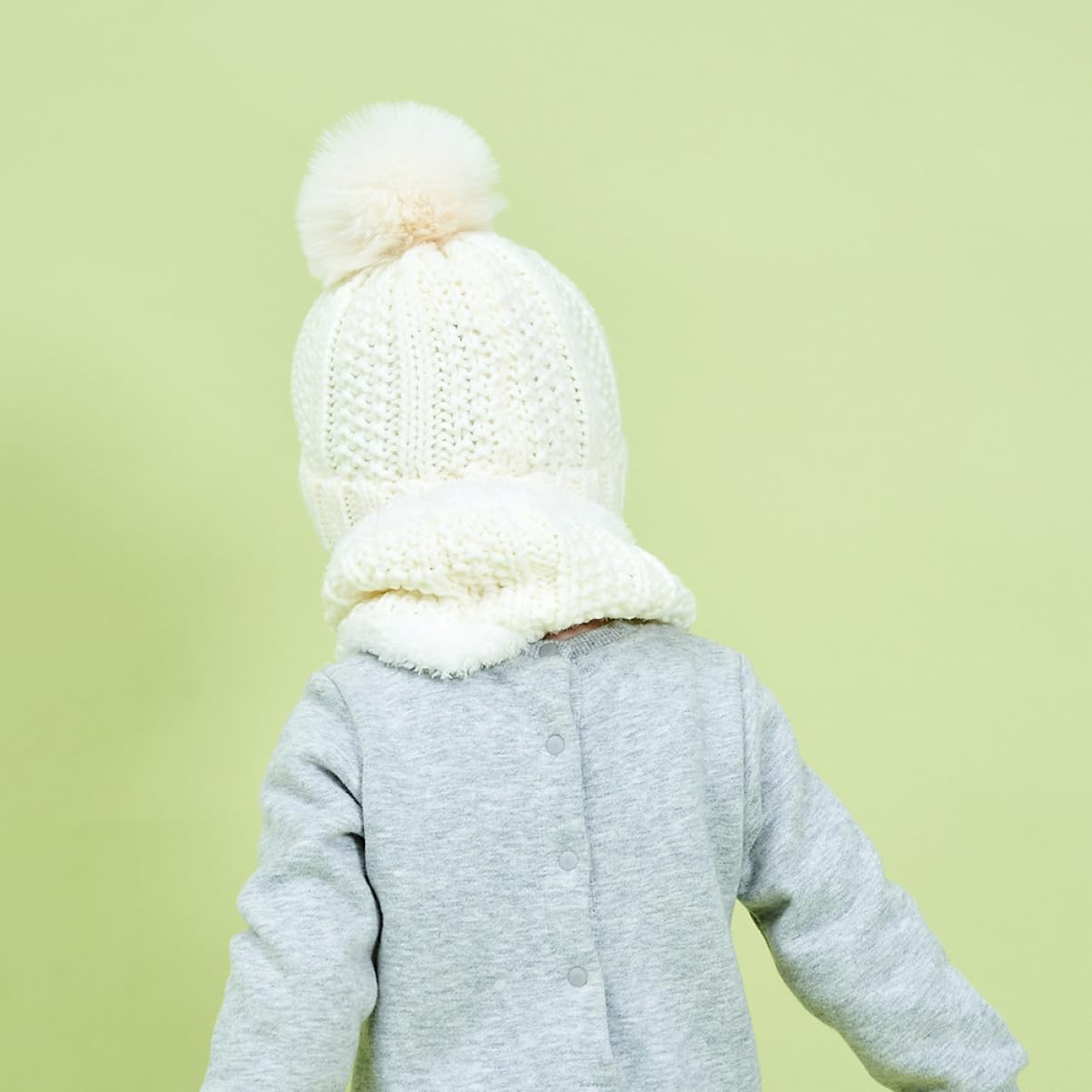 Kindermütze Wintermütze für Strickmütze für Kappe Schal Hüte Mütze mit Bommel strickmütze wintermütze Warme Babymütze warmes Halstuch Acryl Weiß