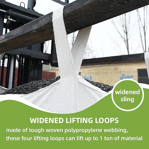 Miniatura 6 de deebree Bolsa de mano resistente de 35 galones de tejido resistente FIBC bolsa a granel, bolsas de polipropileno tejido, 19 pulgadas de largo x 19