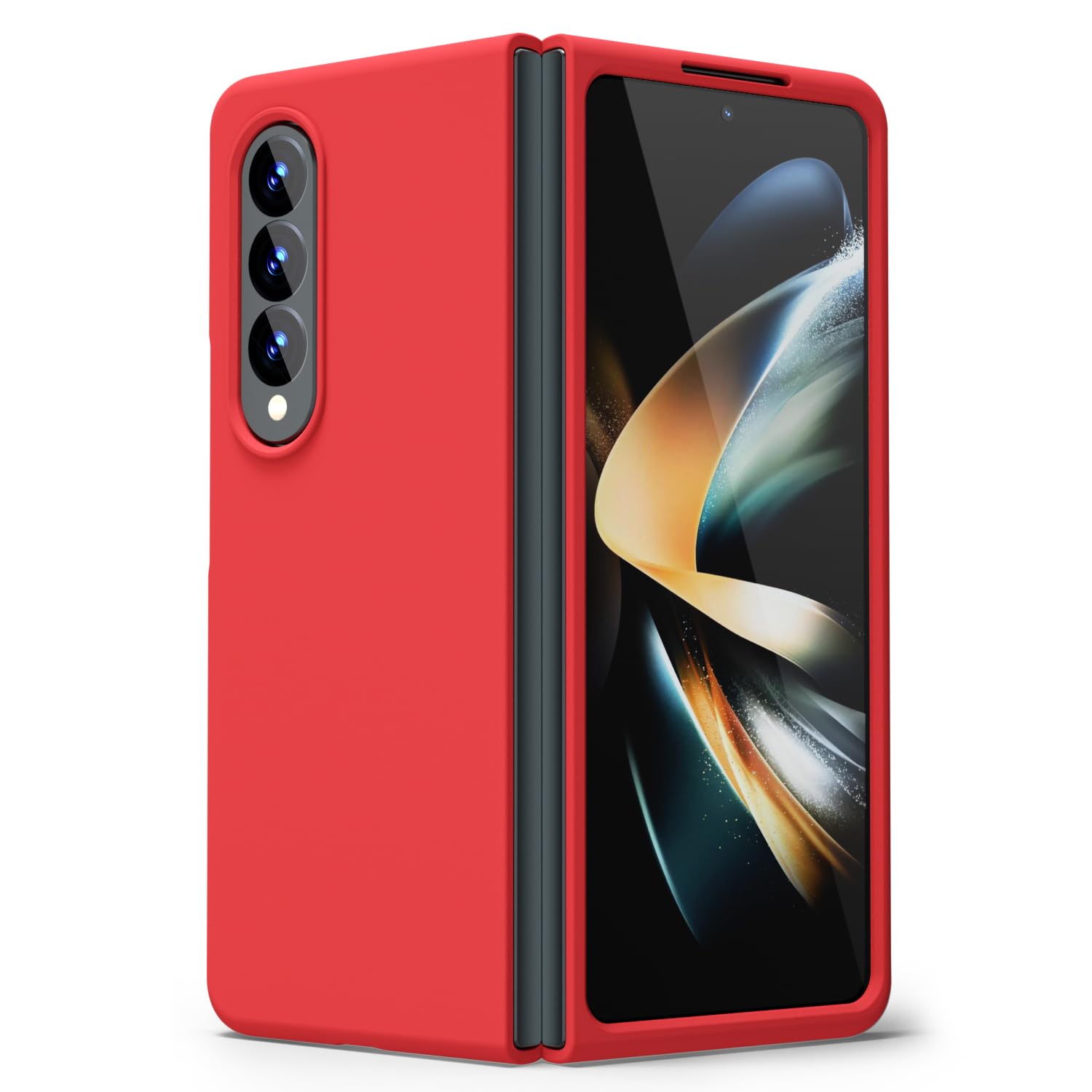 oakxco for Samsung Galaxy Z Fold 4 Phone Case Liquid Silicone, Cute Thin Slim Soft Rubber TPU Plain Smooth Gel Cover for Women Girl, Matte Solid