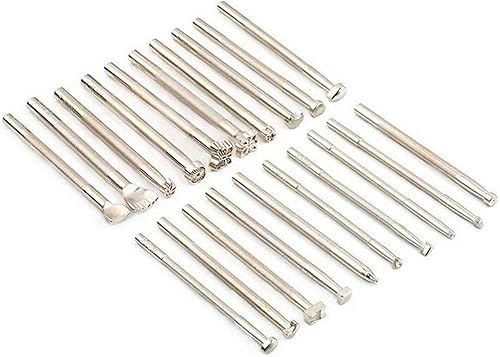 Miniatura 8 de 20 unids cuero estampado herramientas cuero trabajo silla de montar hacer sellos herramienta cuero sello Punch Set