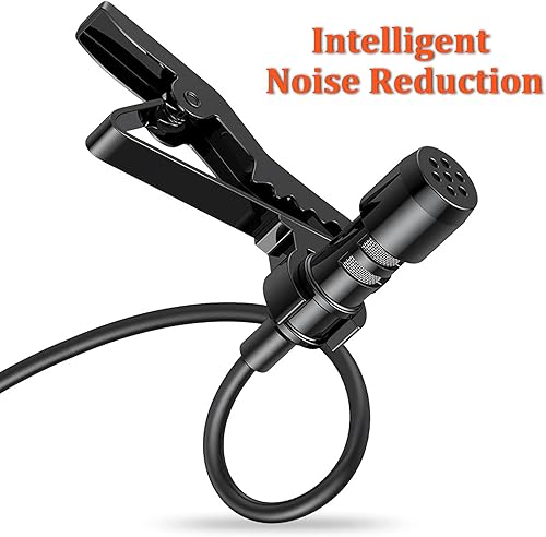 Miniatura 2 de NHOPEEW Micrófono de coche de 0.138 in para estéreo de automóvil, universal, portátil, 5 pies, micrófono de clip Lavalier para unidad principal del