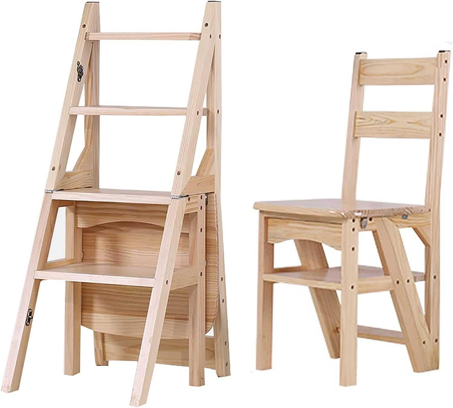 Silla plegable de 4 escalones, taburete portátil convertible para biblioteca, oficina, hogar, cocina al aire libre