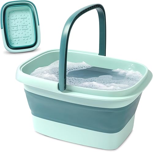 Baño de pies plegable Tina de remojo de pies avanzada con diseño portátil y mango Cuenco plegable de pedicura para pies Remojamiento de pies