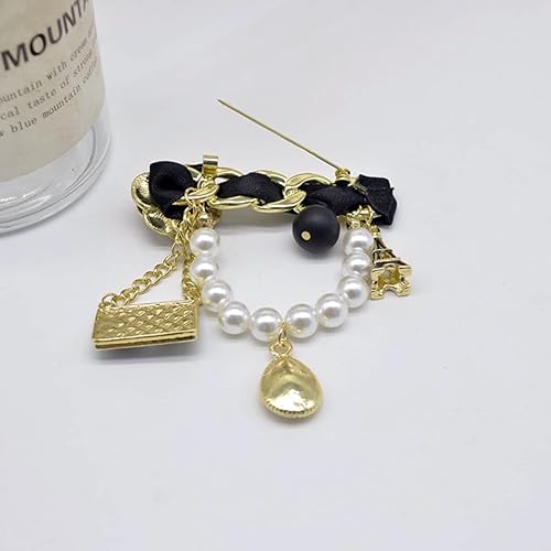 Miniatura 6 de Broche de perlas de la torre Eiffel de la manera vintage Broches para la joyería de la boda de las mujeres del banquete