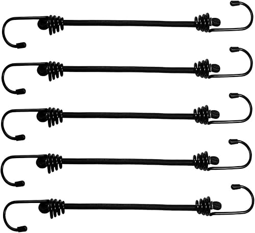 cuerdas elásticas de 27 pulgadas resistentes para exteriores, cuerdas elásticas negras en ambos extremos con ganchos, lazos de goma duraderos,