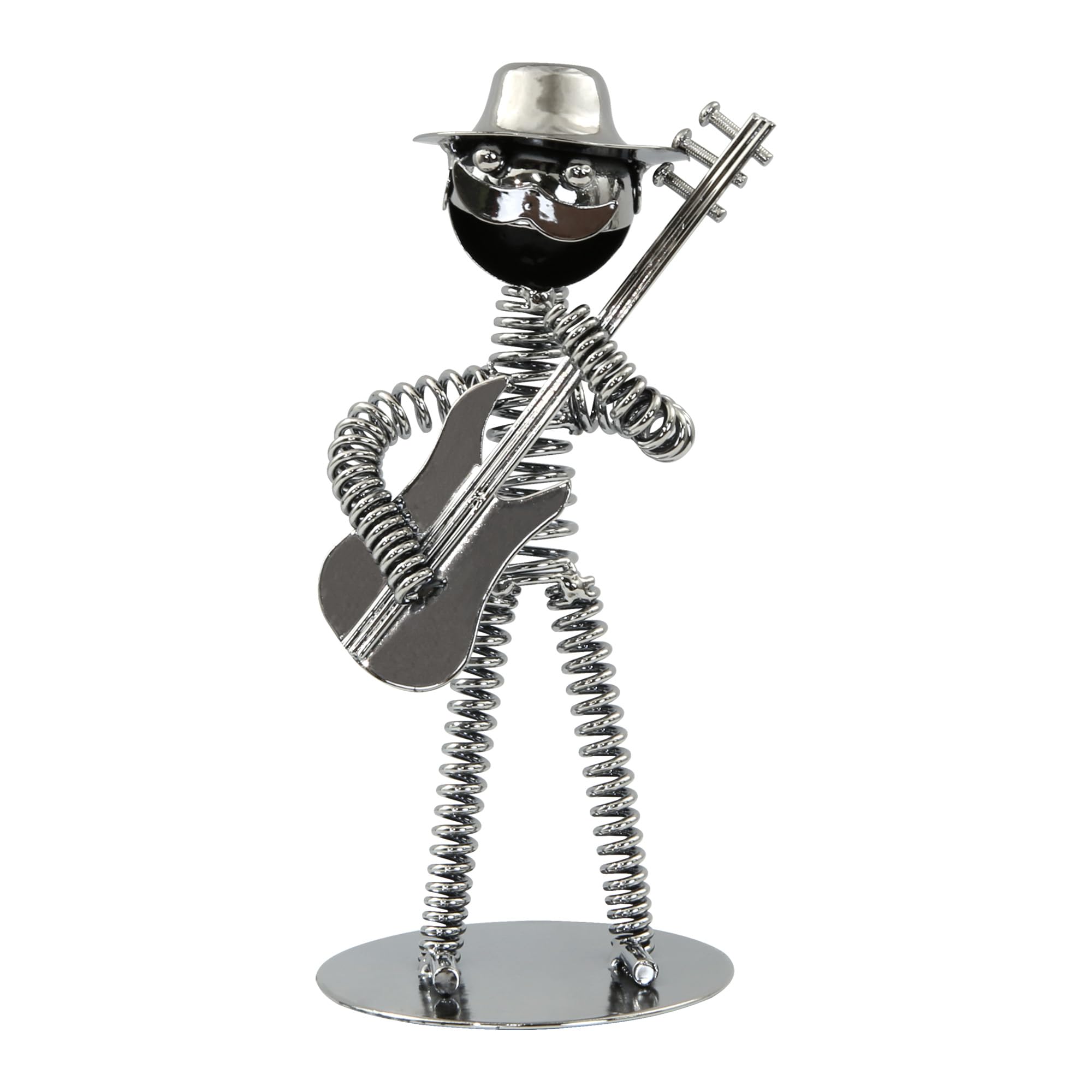 Sculpture de guitariste en métal : une statue de musicien en fer unique
