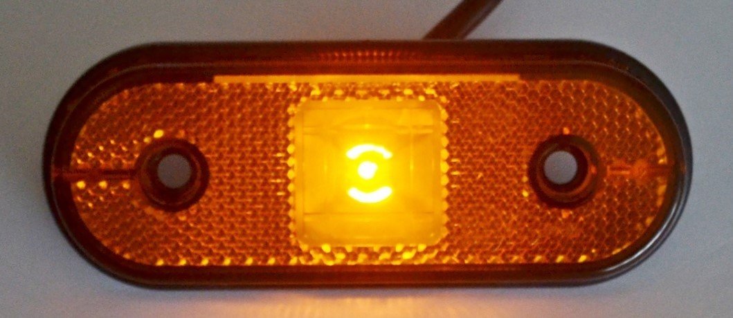 Lot de 4 feux de gabarit LED 12–24 V avec lentille réfléchissante orange et ambre - Marquage E - Pour camion, benne, caravane, camping-car, bus, van