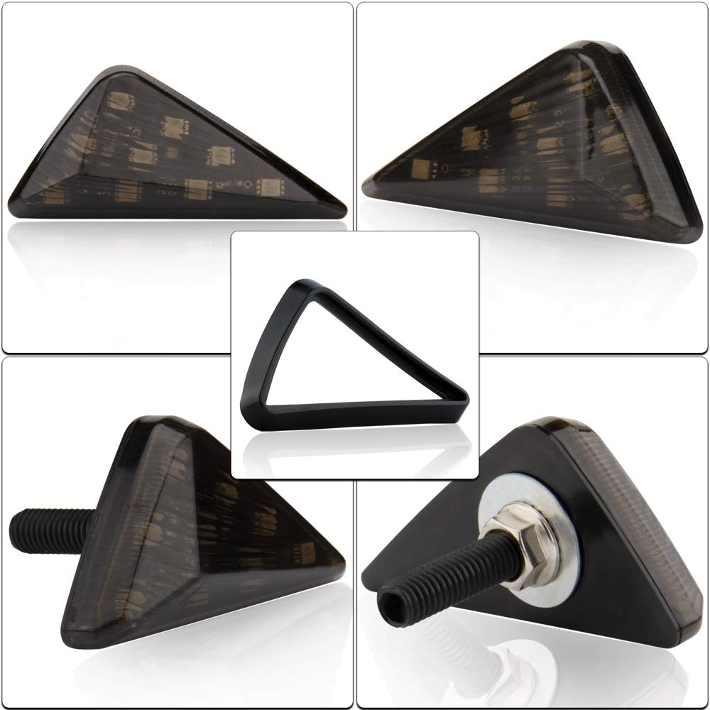 Indicatori Di Direzione Per Moto 9 LED 12V - Laterali, Impermeabili IP66, Universali Per Scooter, Quad, Cruiser (Fumo)