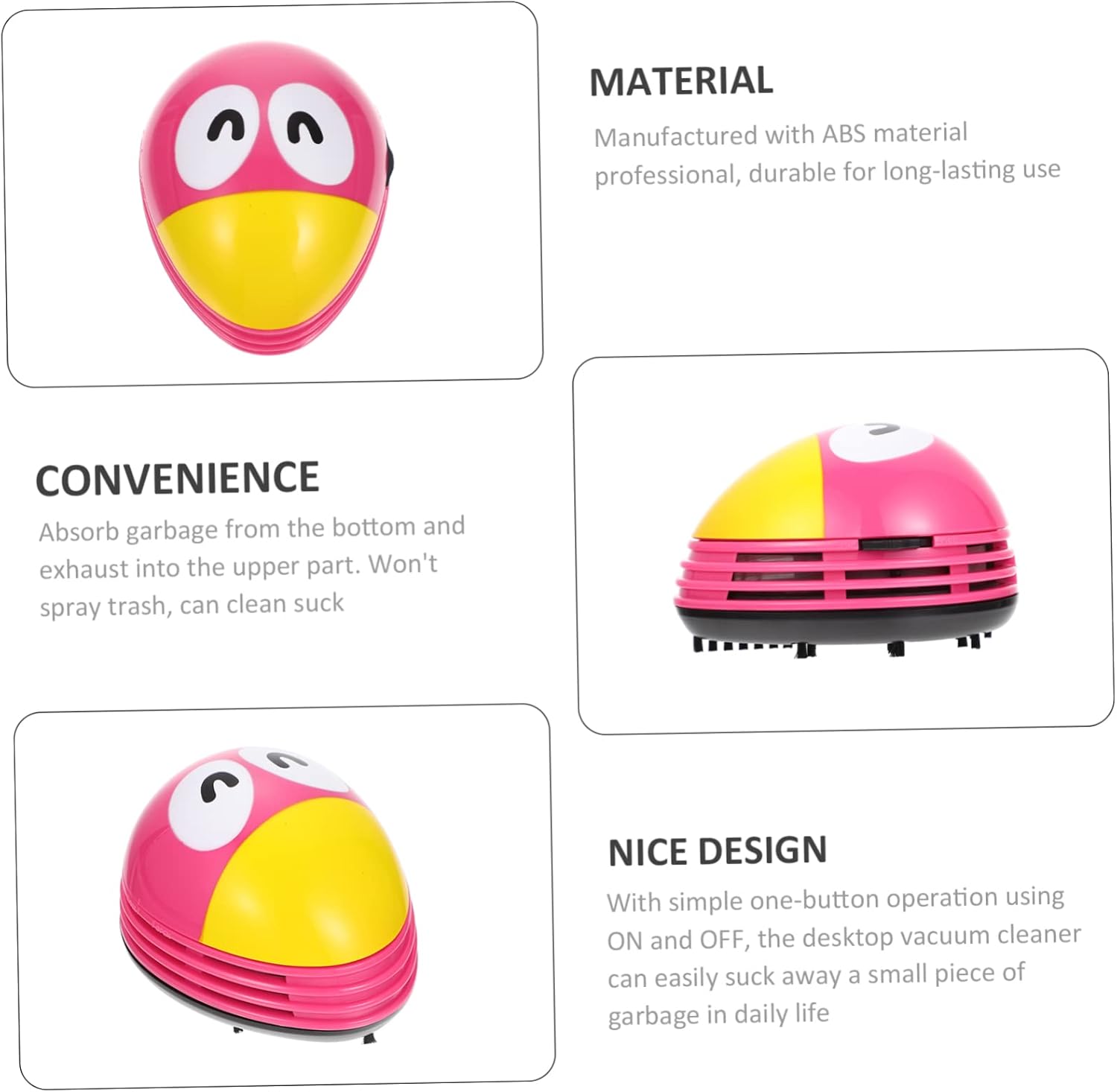 Cordless Desktop Vacuum Henry Desk Vacuum for Dust for Car Household Easy to Carry Abs Material Battery Operated Light Weight