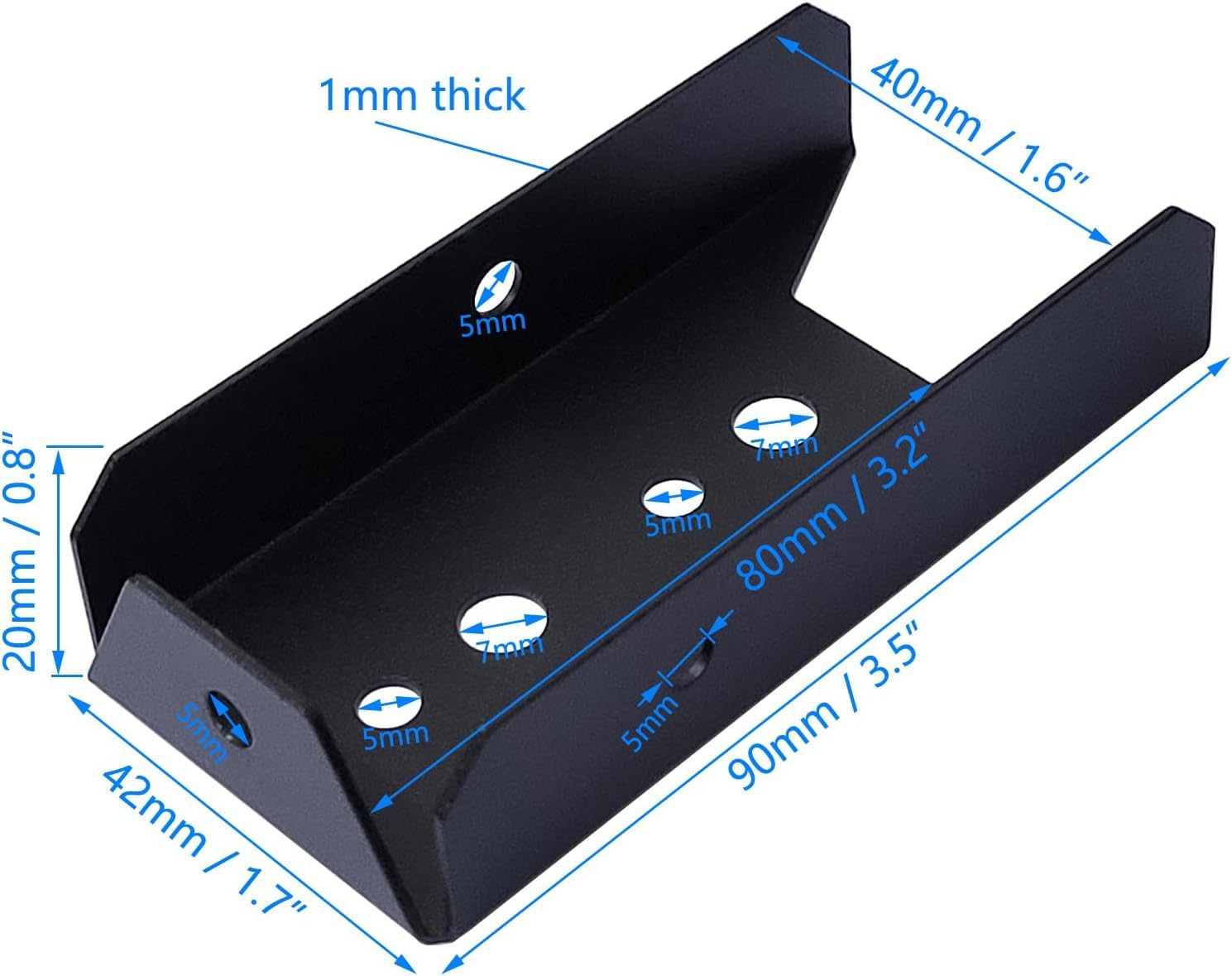 48x 2x4 Brackets for Wood Rail Deck Railing Brackets Connectors for Wood Post 20 Gauge Fence Brackets (Black Color) - Image 3