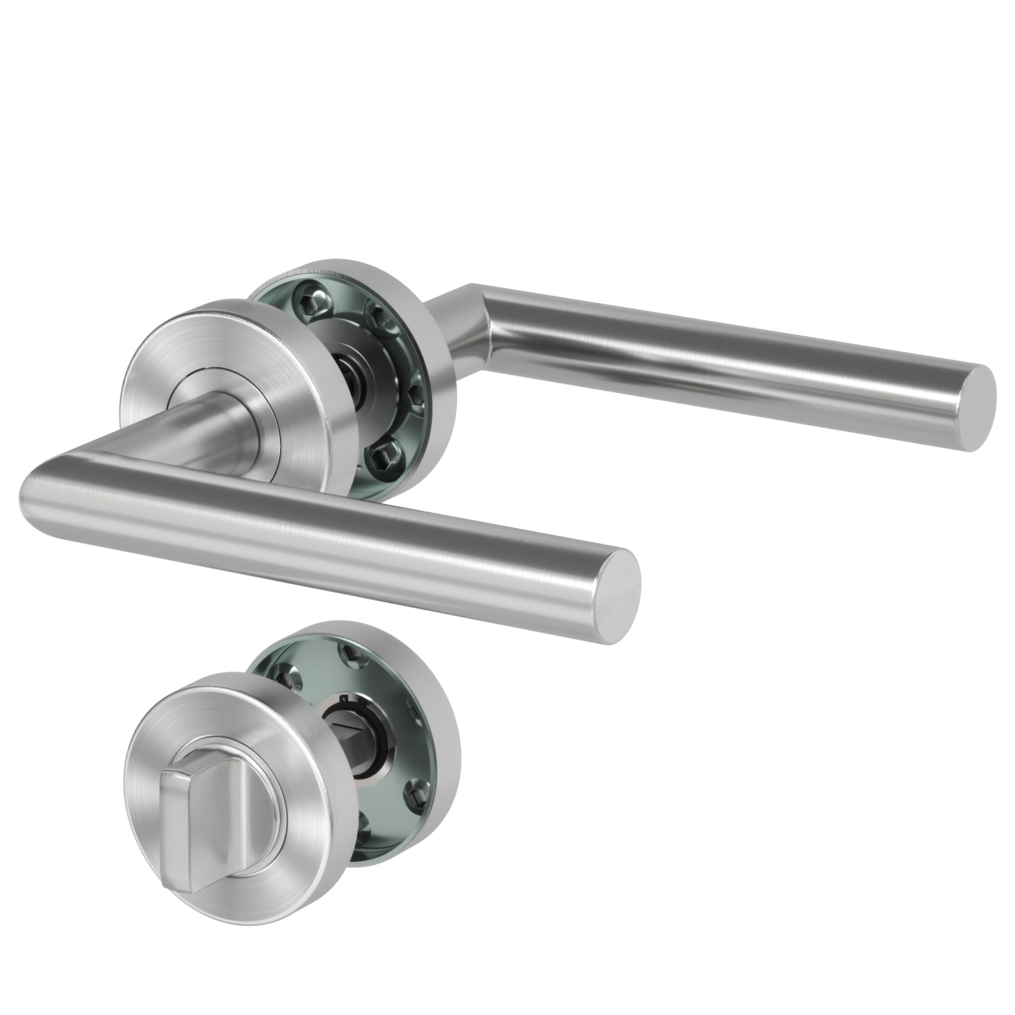 AwmnSrman 8mm Badezimmer Türschloss Türgriffe Innentüren Türklinke Silber