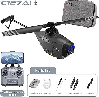 C127AI Scout RC Helicopter with 1080P Camera, 4CH Remote