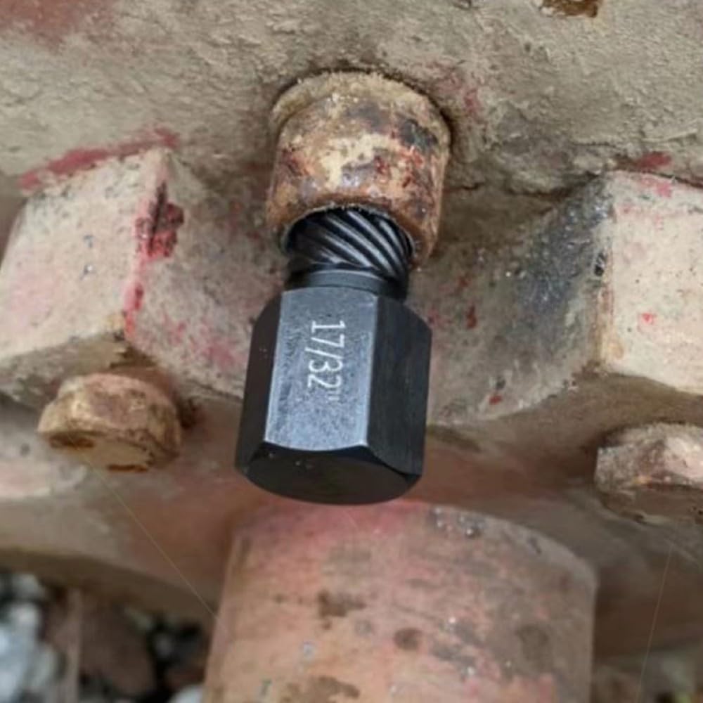 Juego de 26 extractores de tornillos, 3/8 pulgadas, removedor de pernos rotos para pernos pelados, acero cromado de alta dureza con flautas en espiral inversas