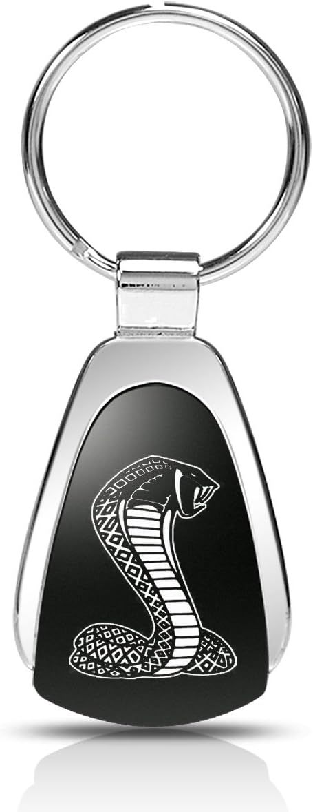 Ford Mustang Shelby Cobra Black Tear Drop Key Chain