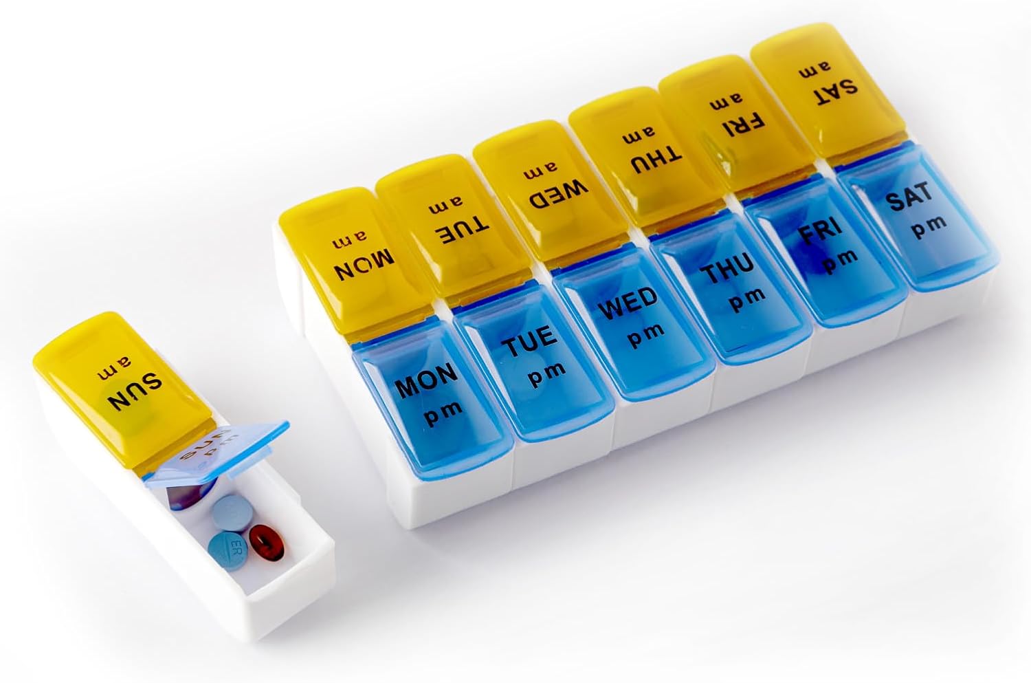 Deke Home – Pill Organizer 2 Times a Day, Weekly Detachable Pill Box 7 Day with AM PM Compartments – Easy Snap Lids Medication Dispenser – 7 Day Pill Reminder for Morning and Night Dosage Deke Home – Pill Organizer 2 Times a Day, Weekly Detachable Pill Box 7 Day with AM PM Compartments – Easy Snap Lids Medication Dispenser – 7 Day Pill Reminder for Morning and Night Dosage