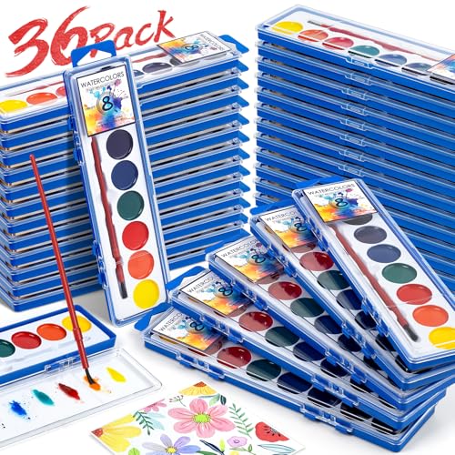 36 Pack Watercolor Paint Set with Brushes