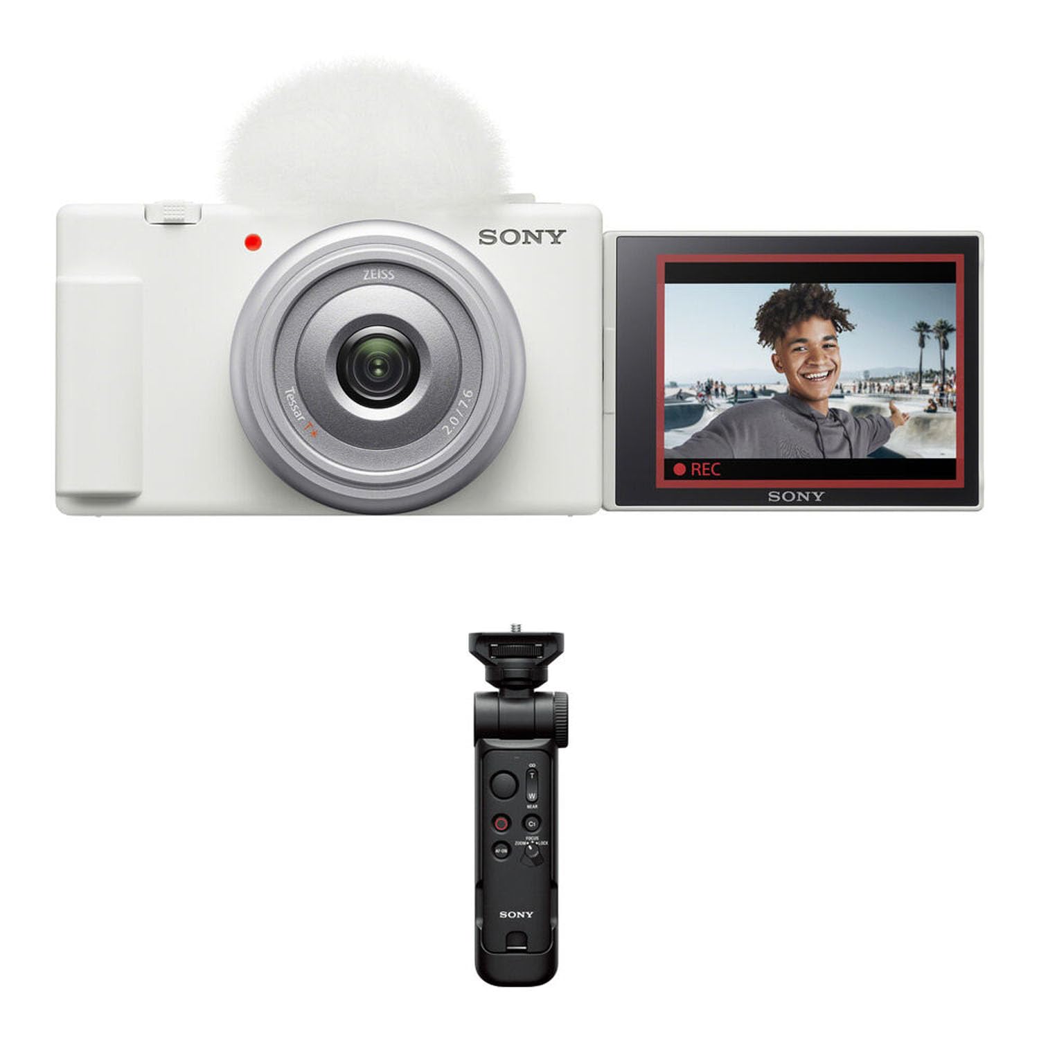 Sony ZV-1F Vlogging Camera with Vlogger Accessory Kit (White)
