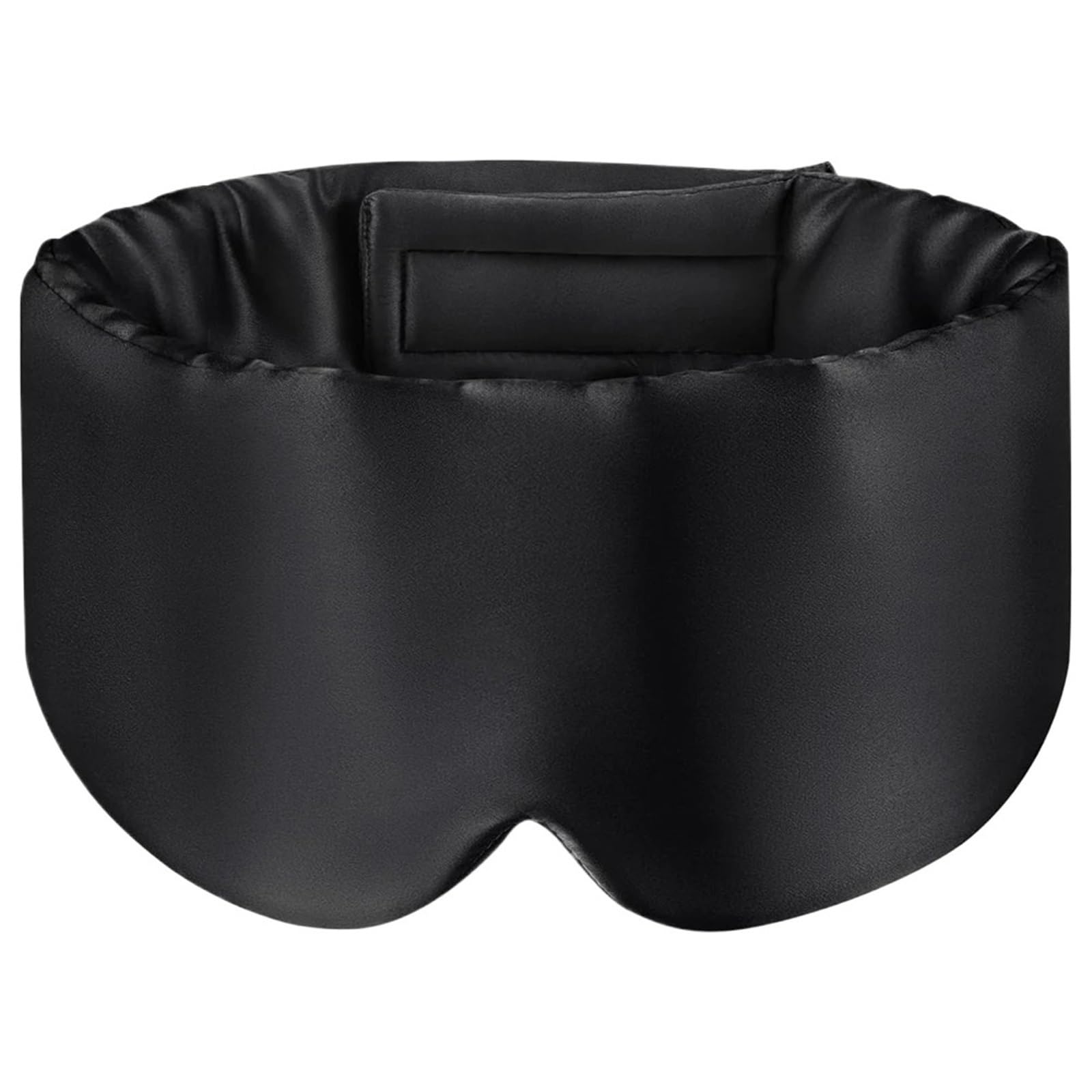 3-teilige Schlafmaske aus Maulbeerseide, Seiden-Augenabdeckung, Verdunkelungs-Augenmaske for Seitenschläfer, Reise-Augenklappe, weiche Augenbinde, glatt für Schlaf(Black)
