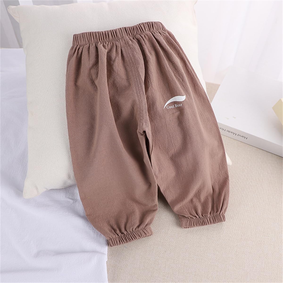 3er Pack Baby Kinder Jungen Mädchen Sommer Leinenhose Bloomers Baumwolle Lange Hosen Leichte Atmungsaktiv Dünn Pumphose Haremshose Jogginghose Lässige Hose Gr. 74/80/86/92/98/104/110/116
