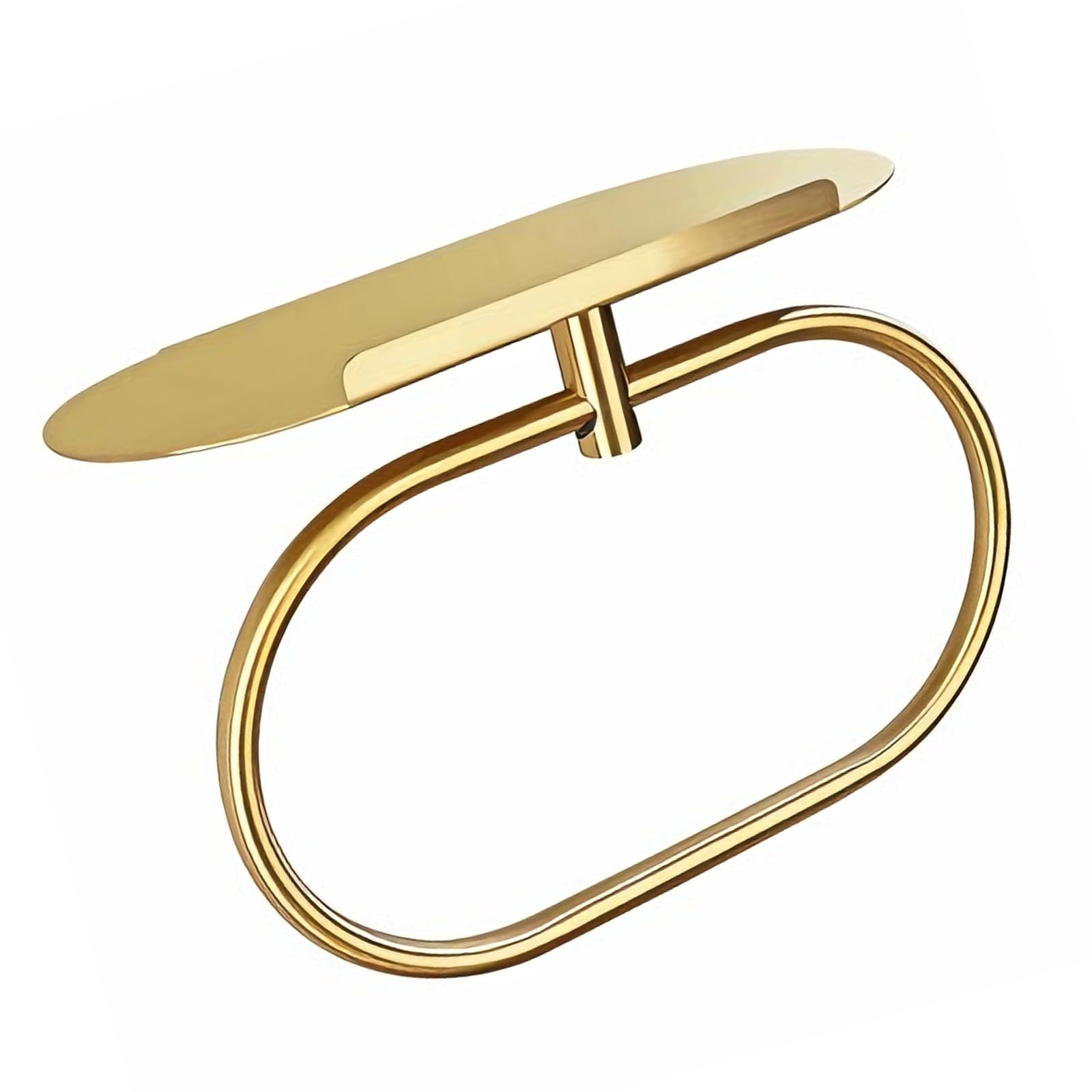 Elnwnnkc Oval Gold Strong Construction Wall Mounted Towel Rings With Steel Frame Ensuring Secure Bathroom Hold Space Saving Towel Holder Small Space