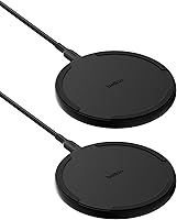 Belkin 15W Qi Wireless Charging Pad 2-Pack for iPhone 17/16/15/14, Galaxy S25/S24, AirPods, Pixel - Fast Charge, Case-Friendly, Black