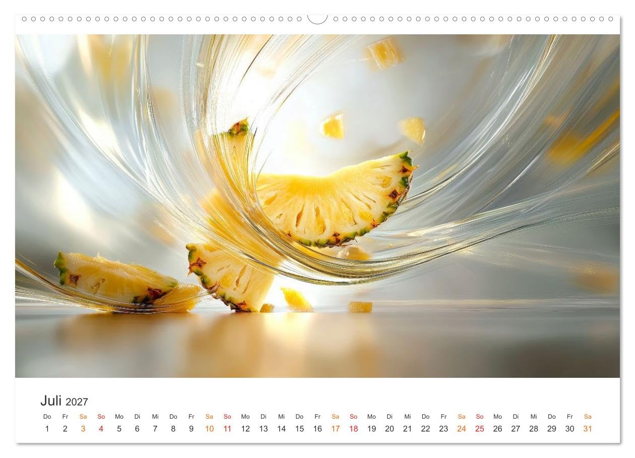 CALVENDO - Gartenkalender - Symphonie aus Obst und Fantasie (hochwertiger Premium Wandkalender 2027 DIN A2 quer), Kunstdruck in Hochglanz: Obst und Kunst - ein Spiel aus Farben, Licht und Formen.