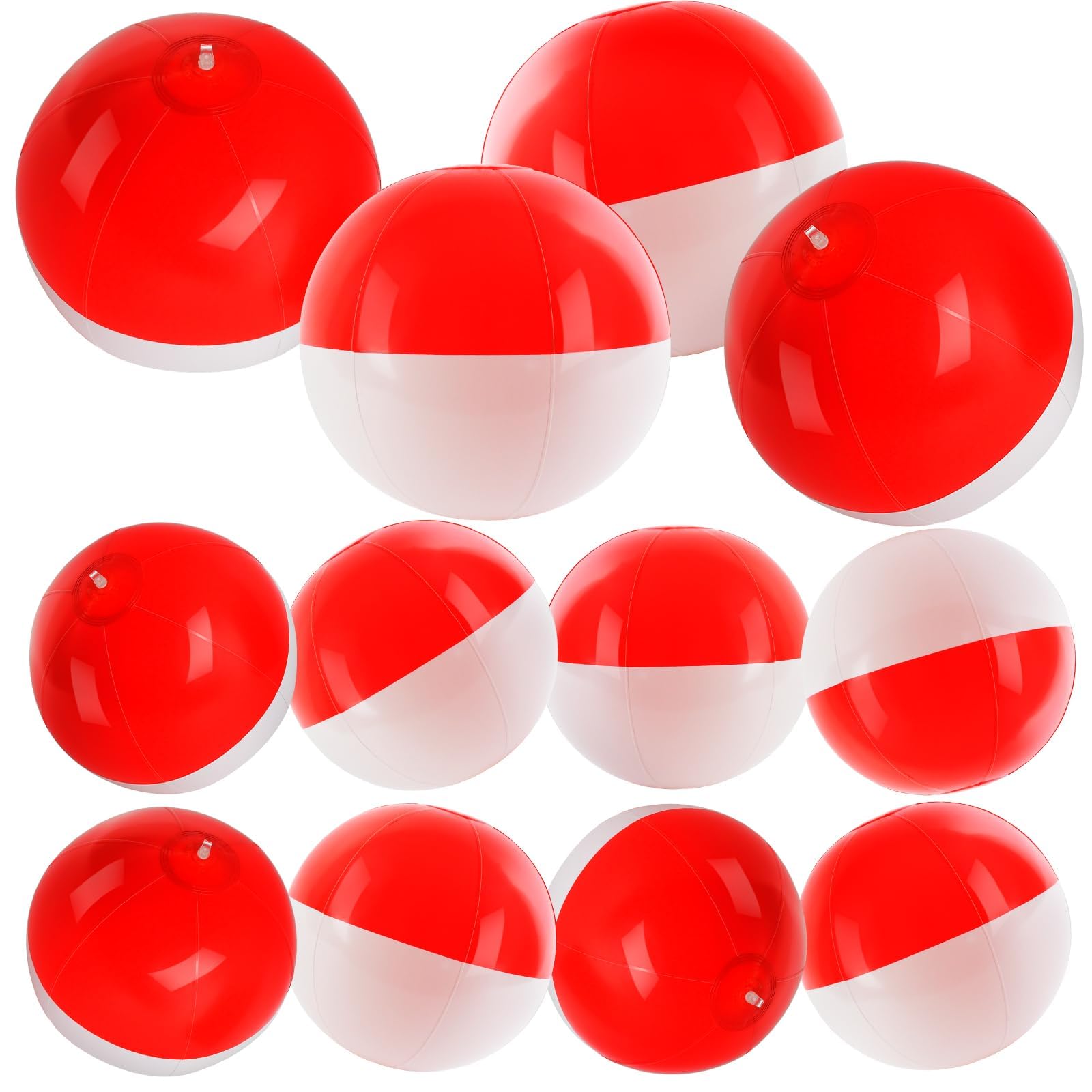 12 Pack 8 & 12" Inflatable Cartoon Beach Balls, Summer Pool Party for Kids — image 1
