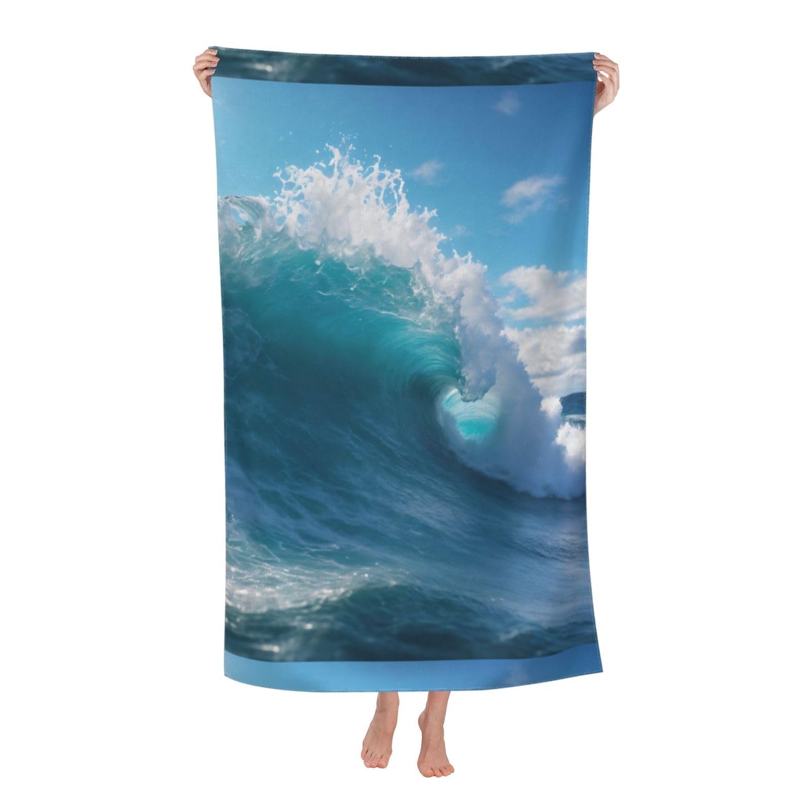 Cbaaghh Ocean Sea Wave Print Adult Beach Towels,Beach & Pool Towel,Beach Towels,Towels For Camping