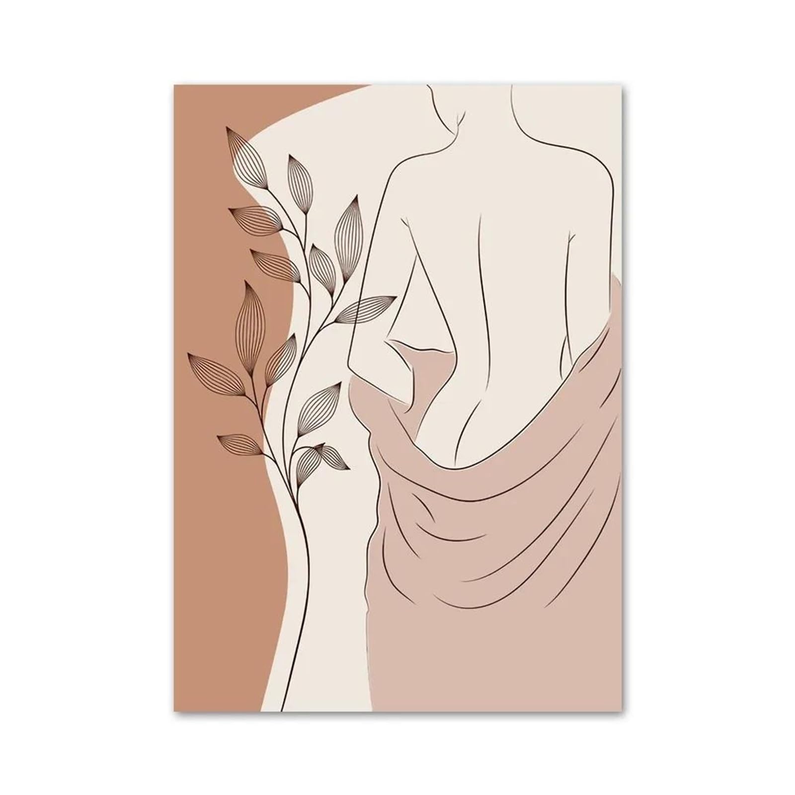 XENITE Wall Art Canvas Prints Boho Abstract Lines Girl Geometry Wall Art Canvas Painting No Frame Nordic Minimalist Prints Pictures For Living Room Decor(B,50x70cm)