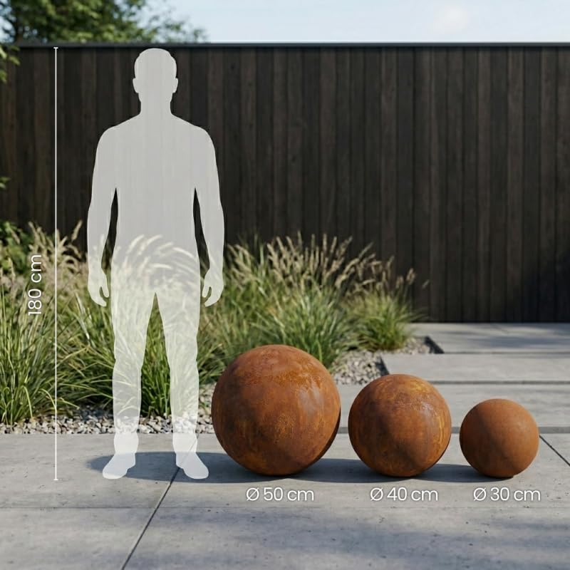 Bola oxidada corten (40 cm)