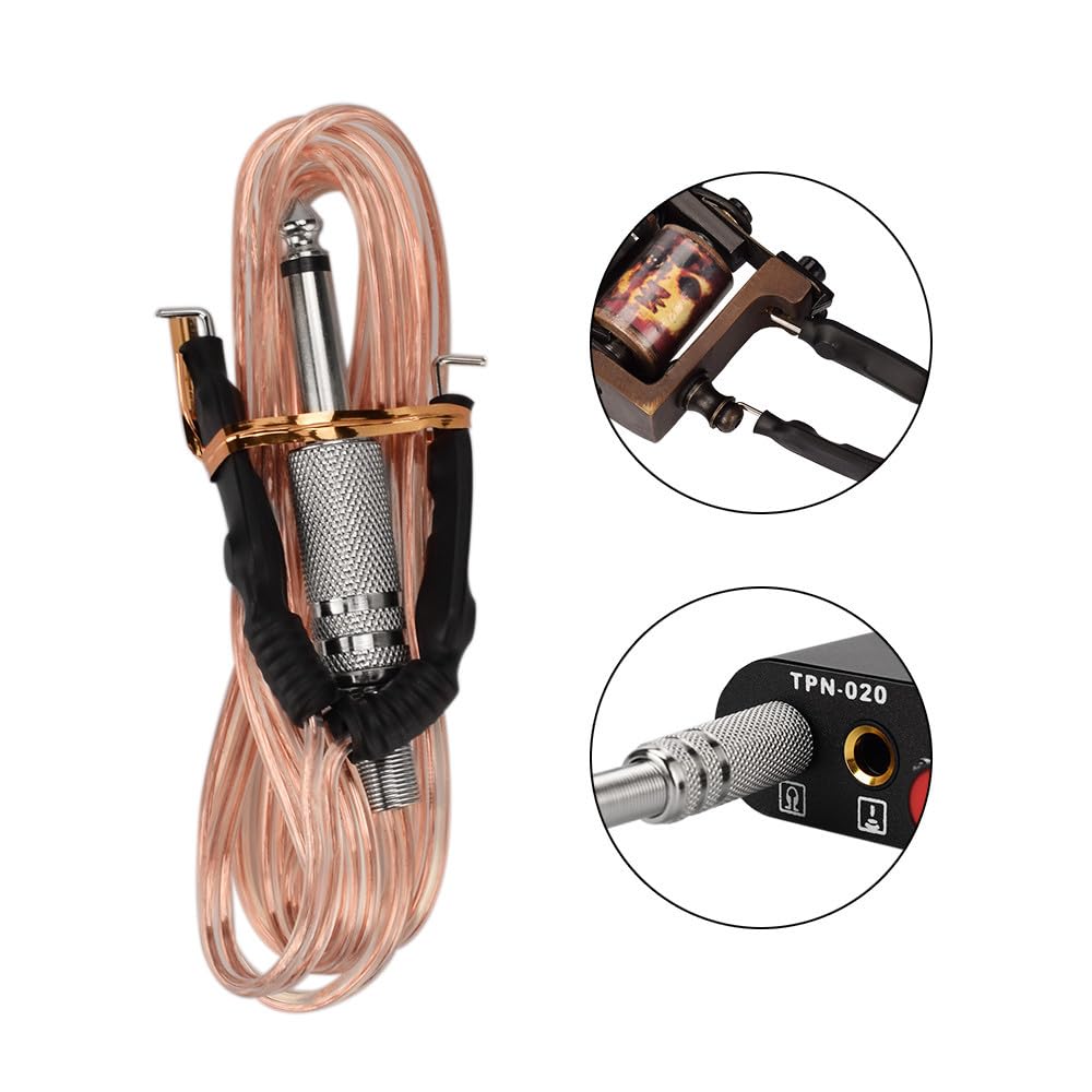 TTOOGO Transparent Silicone Tattoo Clip Cord Power Supply Hook Line for Tattoo Machines, 1.8m Length, Flexible Design