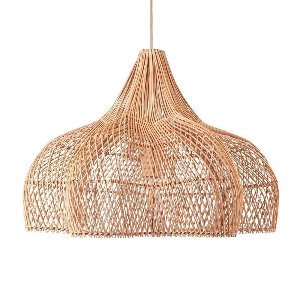 TONFON Rattan Wicker Chandelier Modern Farmhouse Hanging Lamp
