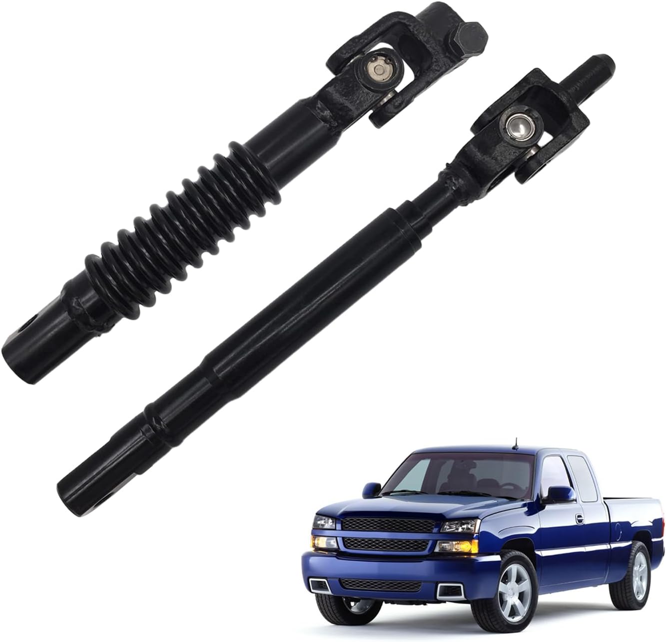 Steering Shaft, Replacement for Steering Intermediate Shaft Columns Compatible with 1999-2007 Chevrolet Silverado 1500 with 1999-2007 GMC Sierra 1500 425-176 425-132- 2 Pcs