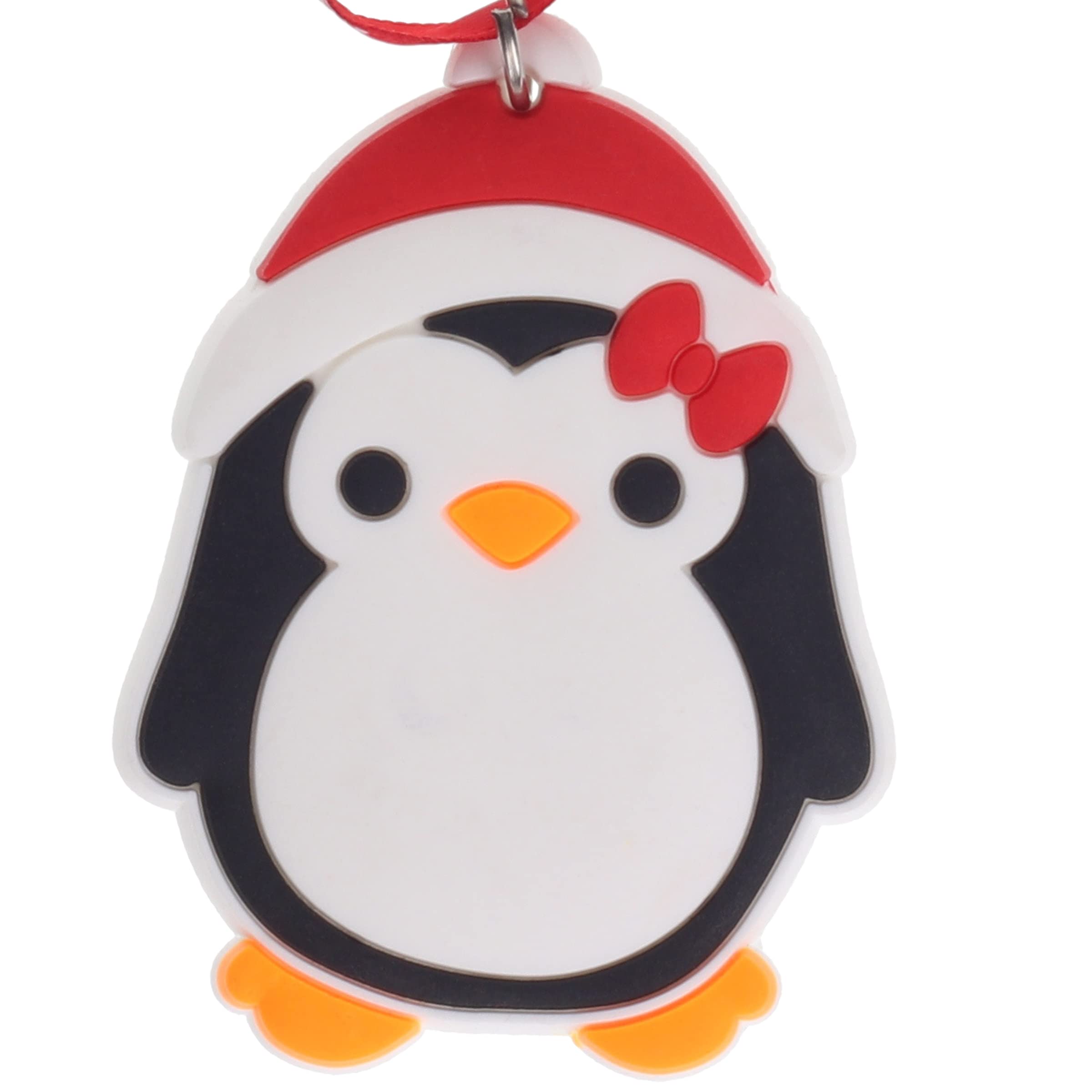 Cute Penguin Hanging Christmas Tree Decoration Silicone Ornament Novelty Bauble - Stocking Filler - Secret Santa - Colourful Multicoloured - Small Gift - Funny