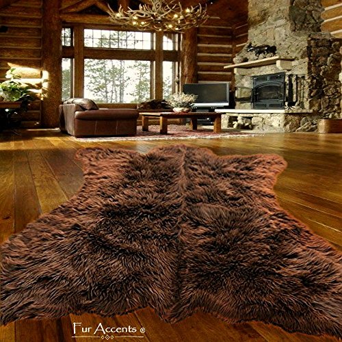 Tapete decorativo piel oso marrón 5'x8' miniatura 3