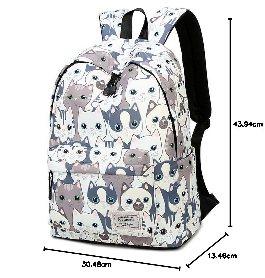 Joymoze Zaino per il tempo libero, zaino alla moda per ragazze, borsa stampata per adolescenti (Gatto)
