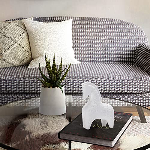 Sandybaytas Horse Statue Decor, Resin Horse Sculpture, Hand-Carved Animal Figurine Collectible Gift For Home Decorations, Living Room, Bookshelf, Mantel, Table Centerpiece, Office Desktop (White) #TOP5