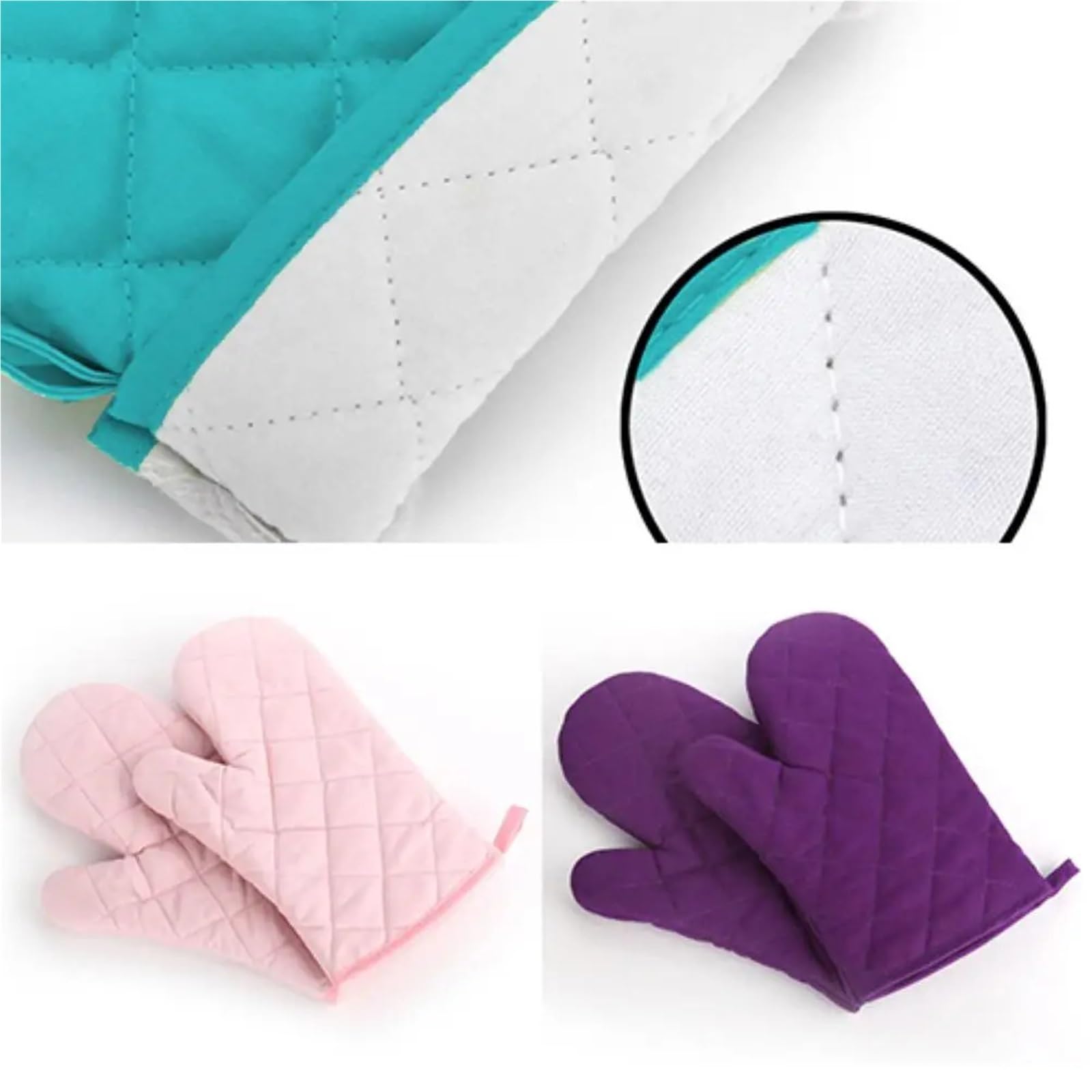 MRKU Gants de Cuisine Professionnels en Coton résistant à la Chaleur, Lot de 2, pour la Cuisson au Four et Le Barbecue.