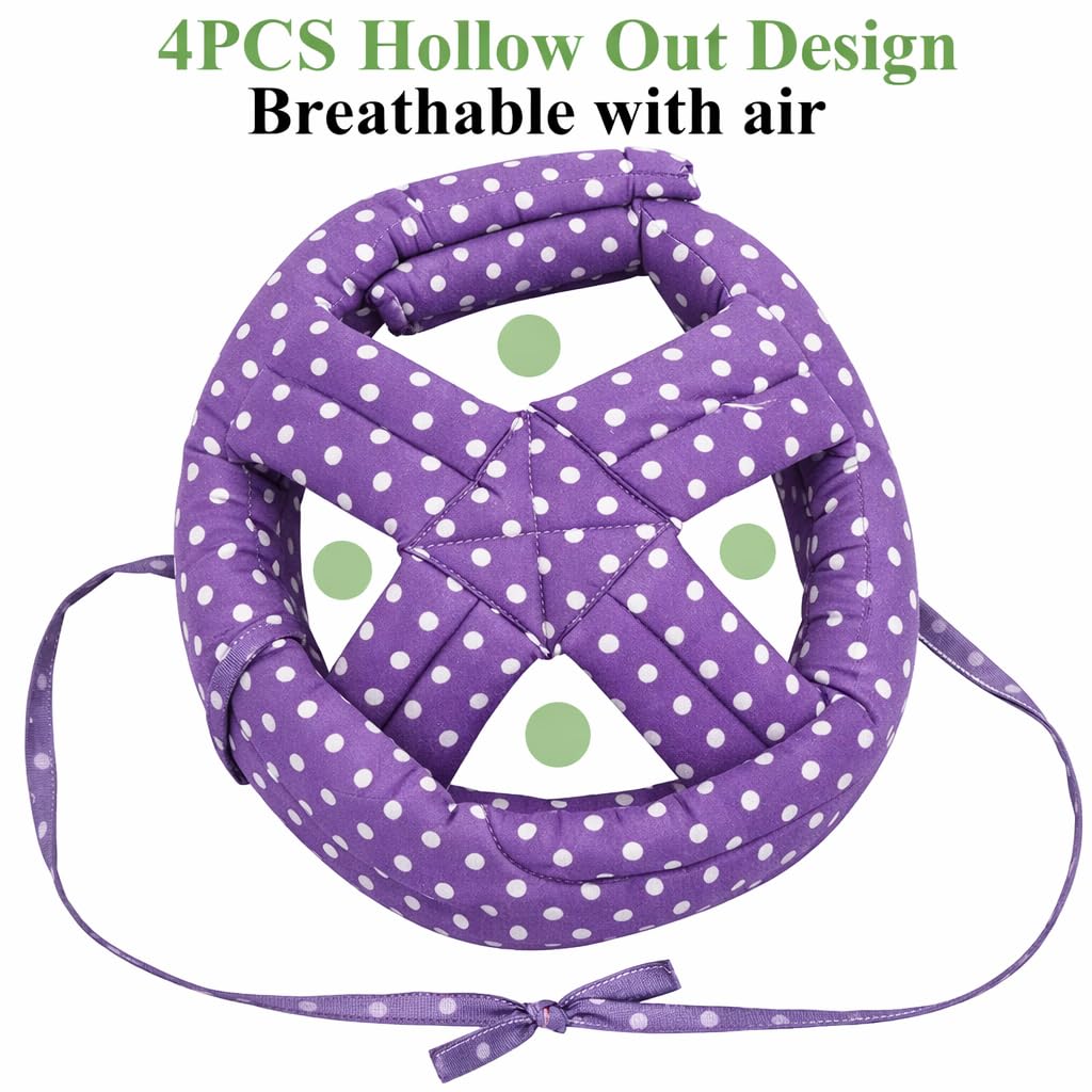 Casco de otoño para ancianos, grueso, suave, casco de ancianos con material transpirable, seguro y cómodo, casco protector ahuecado, color morado