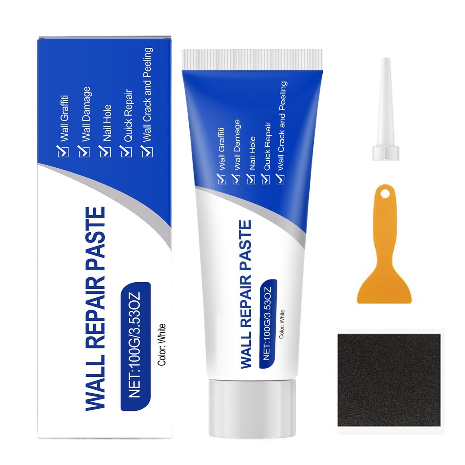 Wall Repair Kit, Putty Paste Solution, Drywall Fixing Tool, Designed for Ceilings Doors Home Apartments Dormitories, Mending Holes Cracks Imperfections, Provides Easy Efficient Repair Smooth Results
