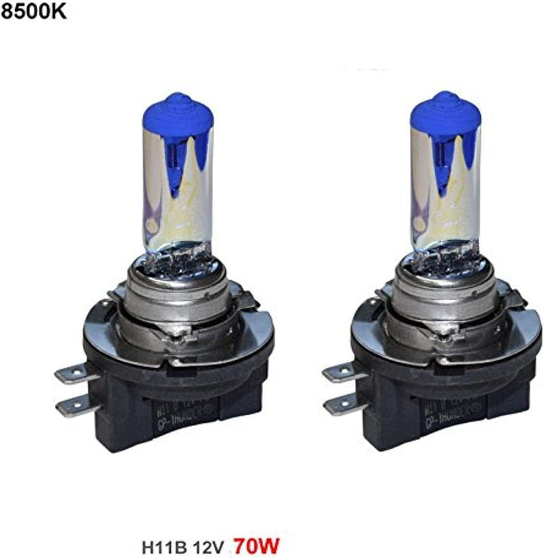 GP Thunder GP85-H11B Blue White H11B 12V 70W Halogen Xenon Bulb with Quartz Glass (High Wattage 8500K White+Blue 2 Bulbs)