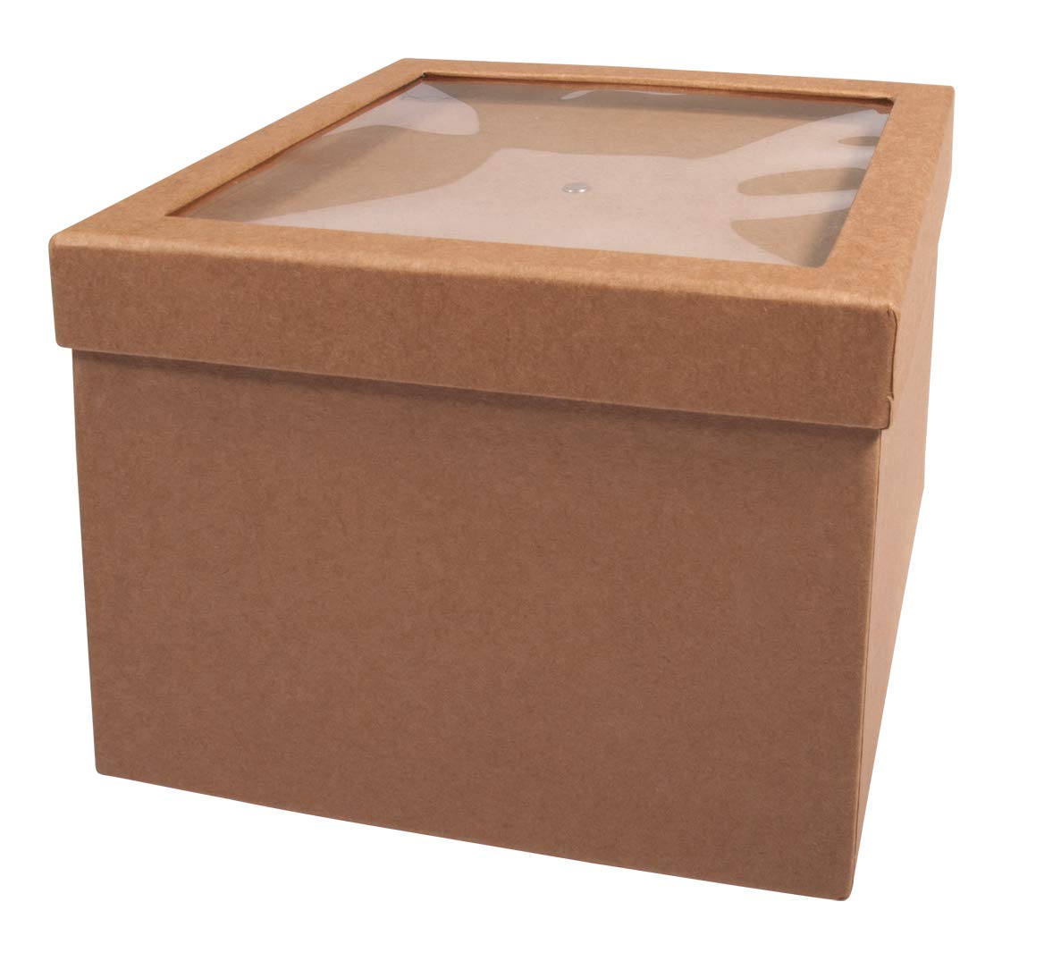 Rayher Cardboard Box w.Shaking lid,FSC Rec.100%, Kraft, 15.5x15.5x11.5cm, Natural
