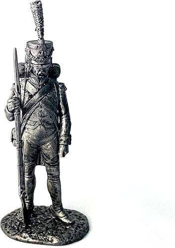 Francia Infantryman in Ranks with Gun 1812 Año 132 Escala 132 Figura de estaño sin pintar Guerras Napoleónicas Hecho a Mano Coleccionable Miniatura