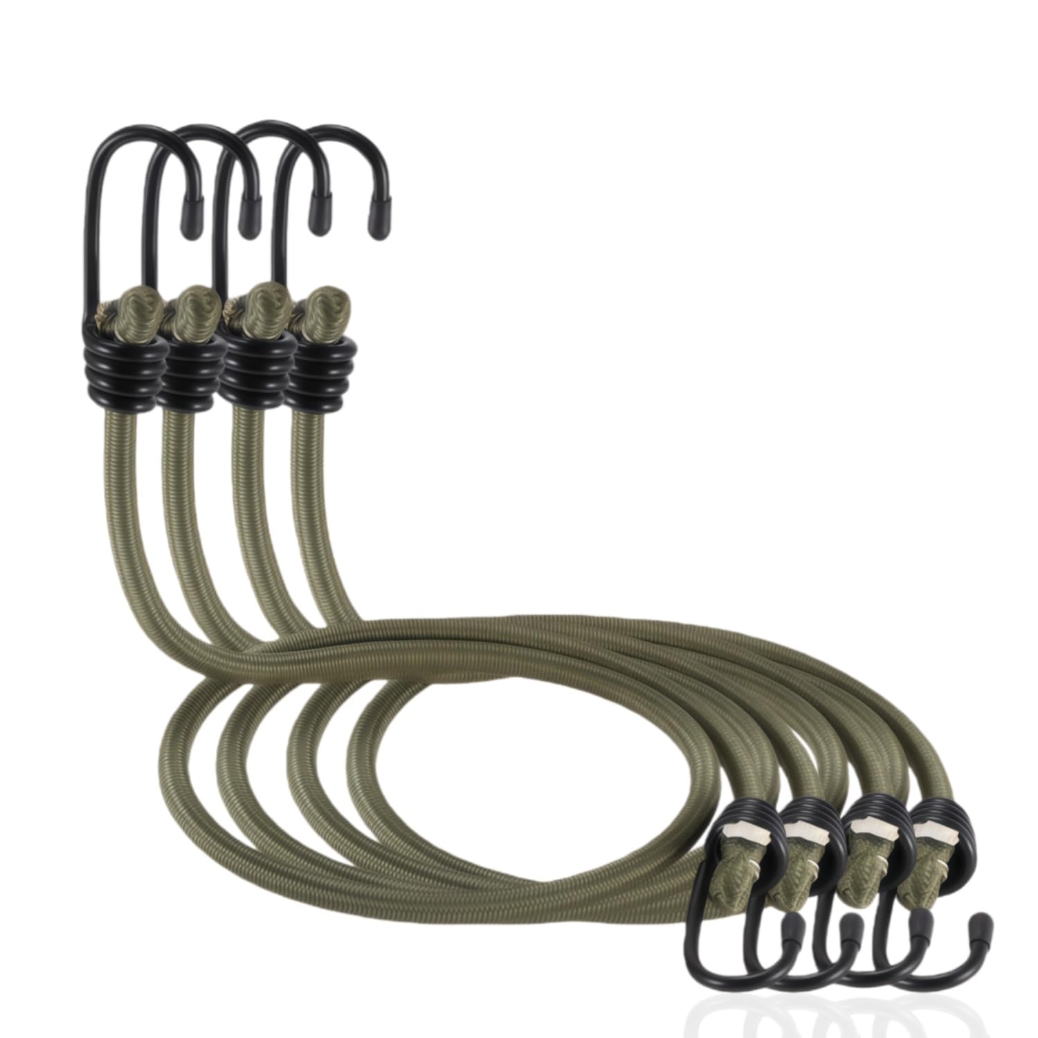 CanKing Camouflage Bungee Cords with Hooks 20" Camo Elastic Ropes with Durable Metal Hooks for Camping, Travel, Courtyard, Outdoor 20 Inch 4 Pcs